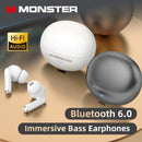 Monster mqt39 gaming fone de ouvido ture sem fio bluetooth 6.0 fones baixa latên