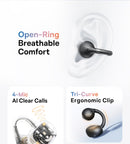 Baseus bc1 clipe de orelha de ouvido aberto sem fio bluetooth 6.0 clipe em fones